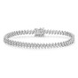 9ct White Gold Round Brilliant 2.80ct Diamond Marquise Shape Cluster Bracelet