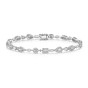 18ct White Gold Mix Cut 4.00ct Diamond Halo Style Line Bracelet