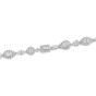 18ct White Gold Mix Cut 4.00ct Diamond Halo Style Line Bracelet