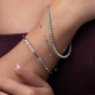 9ct White Gold 0.33ct Rub Over Round Brilliant Diamond Bracelet