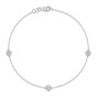 9ct White Gold Round Brilliant Diamond Cluster 0.2ct Bracelet