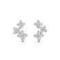 9ct White Gold Brilliant Cut Diamond 1.38ct Cluster Earrings