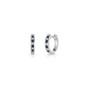 9ct White Gold Princess Cut 0.25ct Sapphire and 0.15ct Diamond Hoop Earrings