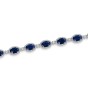 9ct White Gold 6.80ct Oval Cut Sapphire & Diamond Cluster Bracelet