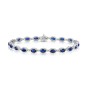 9ct White Gold 6.80ct Oval Cut Sapphire & Diamond Cluster Bracelet