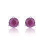 9ct White Gold Round Brilliant Ruby Stud Earrings 