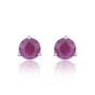 9ct White Gold Round Brilliant Ruby Stone Set Stud Earrings 