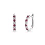18ct White Gold Round Brilliant Ruby and Diamond Hoop Earrings 0.60ct