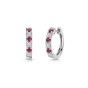 18ct White Gold Round Brilliant Ruby and Diamond Hoop Earrings 0.85ct