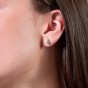 9ct Yellow Gold Diamond and 0.06ct Emerald Bezel Set Earrings
