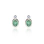 9ct Yellow Gold Diamond and 0.06ct Emerald Bezel Set Earrings