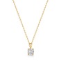 9ct Yellow Gold 4mm Round Cubic Zirconia Pendant Necklace