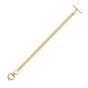 9ct Yellow Gold Heart 2-Strand Belcher Chain T-Bar Bracelet