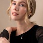 9ct White Gold pearl Oval Cubic Zirconia Pendant