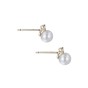 9ct Yellow Gold Cubic Zirconia and Pearl Earrings