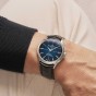 Baume et Mercier Clifton Mens Watch M0A10467 Blue Dial Leather Strap