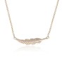 Sterling Silver Yellow Gold Plated Feather Necklace 