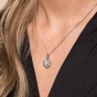 Silver Brilliant Cut Cubic Zirconia Halo Pendant