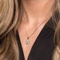 Silver Pear Cut Cubic Zirconia Halo Pendant