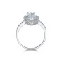 Silver Cubic Marquise Cut Zirconia Halo Ring