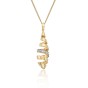 Yellow Gold Plated Cubic Zirconia Spiral Drop Pendant