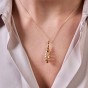 Yellow Gold Plated Cubic Zirconia Spiral Drop Pendant
