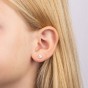 D For Diamond Silver And White Enamel Flower Stud Earrings
