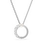 Swarovski Matrix Rhodium Plated Crystal Pearl Open Circle Pendant 5688751