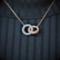 Swarovski Stone Multi-Coloured Rose Gold Tone Plated Necklace 5414999