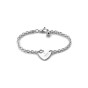 Gucci Trademark Silver Heart Bracelet YBA796301001 - Size M