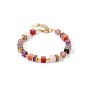 Coeur De Lion GeoCUBE® Gold Tone Carnelian & Smoky Quartz Bracelet 3039/30-0316