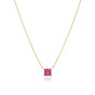 Sif Jakobs Ellera Quadrato 18k Gold Plated Pink Zirconia Necklace SJ-N42279-PKCZ-YG