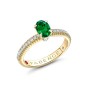 Fabergé Colours of Love 18ct Yellow Gold Oval Emerald & Diamond Shoulders Fluted Ring 831RG2490/60 - Size M 1/2