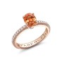Fabergé Colours of Love 18ct Rose Gold Oval Spessartite & Diamond Shoulders Fluted Ring 831RG2326/104 - Size: P