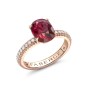 Fabergé Colours of Love 18ct Rose Gold Ruby & Diamond Shoulders Fluted Ring 831RG3495/16 - Size: K 1/2