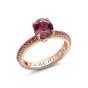 Fabergé Colours of Love 18ct Rose Gold Ruby & Ruby Shoulders Fluted Ring 831RG3544/41 - Size: M 1/2