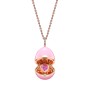 Fabergé Essence Rose Gold Locket with Pink Lacquer and Heart Shaped Pink Sapphire Surprise Pendant Necklace 1246FP2855 2