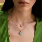 Roberto Coin Princess Flower 18ct Rose Gold Diamond and Turquoise Ladies Pendant ADV888CL1837_03 RW