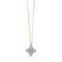 Roberto Coin Princess Flower 18ct Rose Gold Diamond and Turquoise Ladies Pendant ADV888CL1837_03 RW