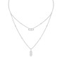 Move Uno Classique 2 Row Pavé 18ct White Gold 0.50ct Diamond Necklace 7174-WG