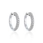 18ct White Gold 1.37ct Round Brilliant Pav&eacute; Diamond Hoop Earrings