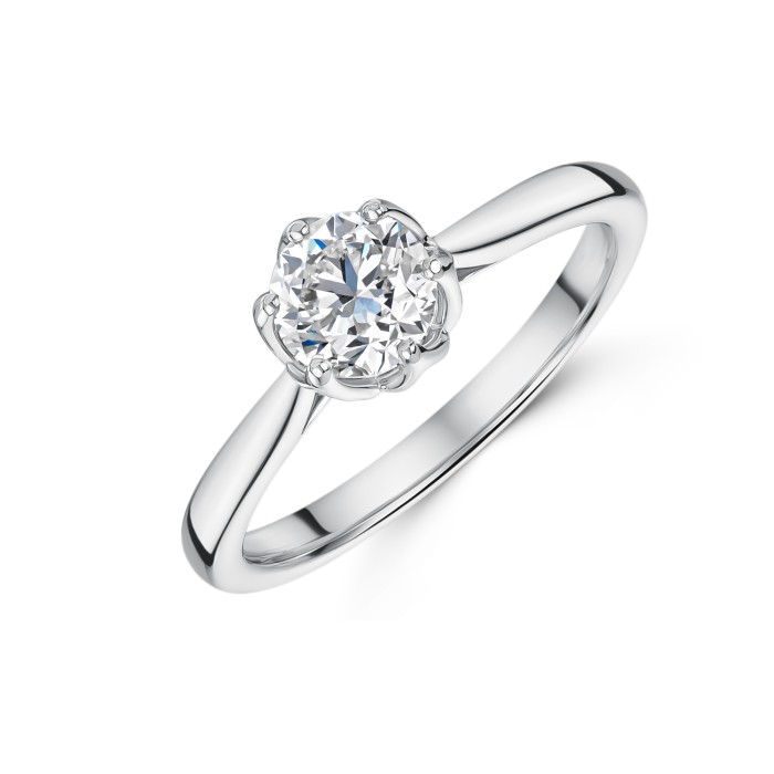 Platinum Round Brilliant Cut 1.00ct Diamond Solitaire Ring