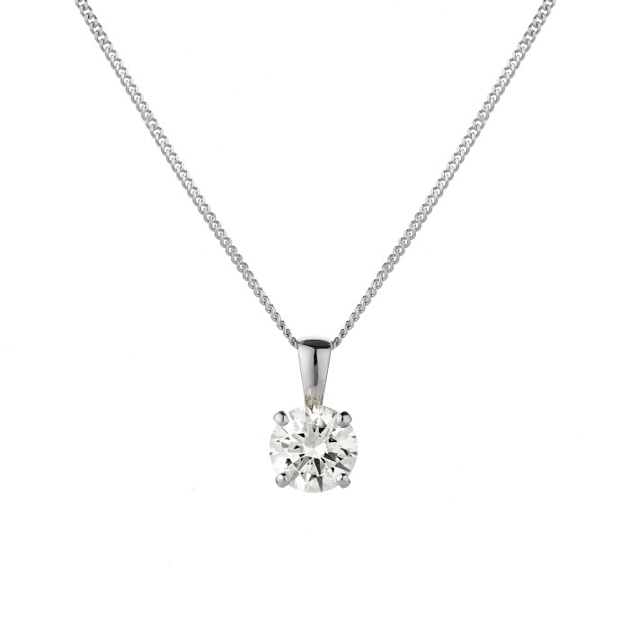 18ct White Gold Brilliant Cut 1.00ct Diamond Pendant