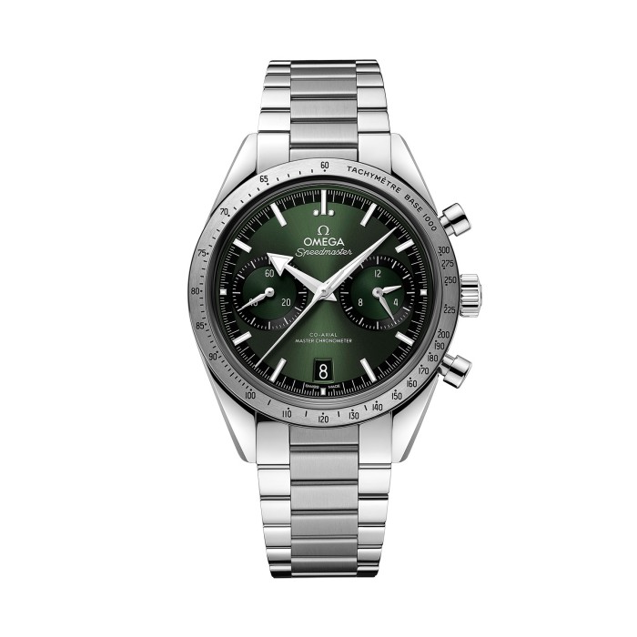 Omega Speedmaster 57 Mens Watch O33210415110001 Green Dial Steel