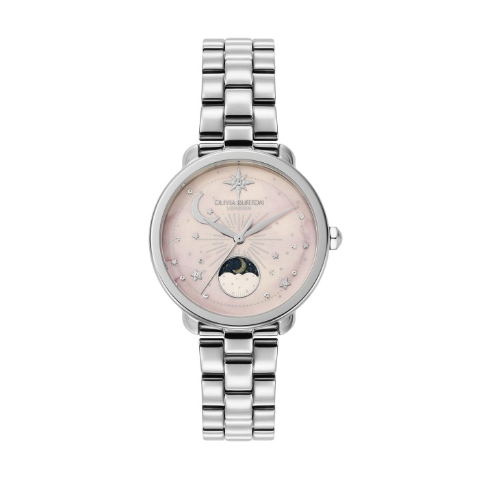 Olivia Burton Celestial 34mm Moon Phase Pink & Silver Bracelet