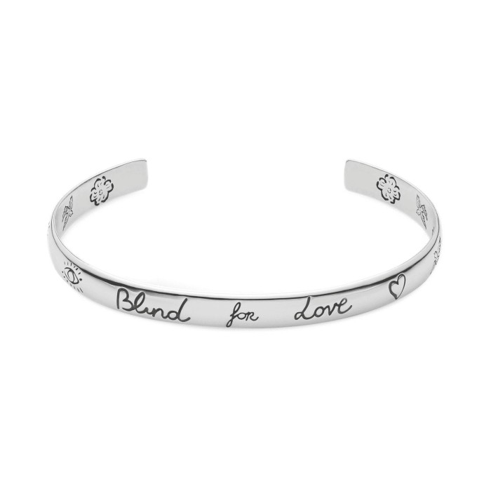 Gucci Blind For Love Silver Bangle YBA455242002 - Size M