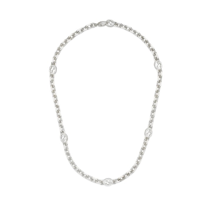 Gucci Interlocking Silver Necklace YBB759703002