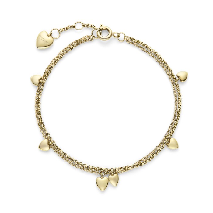 Olivia Burton Classic Mini Heart Gold Plated Double Chain Bracelet