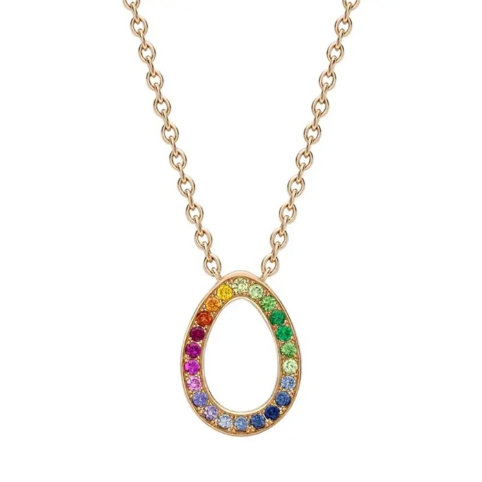Fabergé Colours of Love Rose Gold Rainbow Sascha Egg Pendant Necklace 1552NE3019 2
