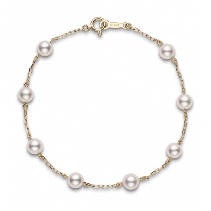 Mikimoto A 5.5mm Akoya Pearl Chain Bracelet PD 129 K